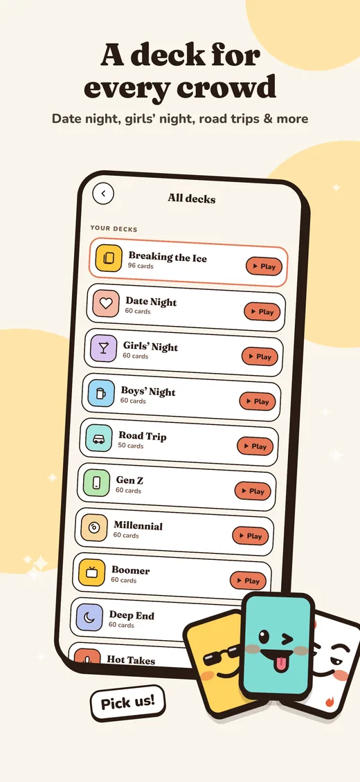 All decks: date night, girls’ night, road trips and more